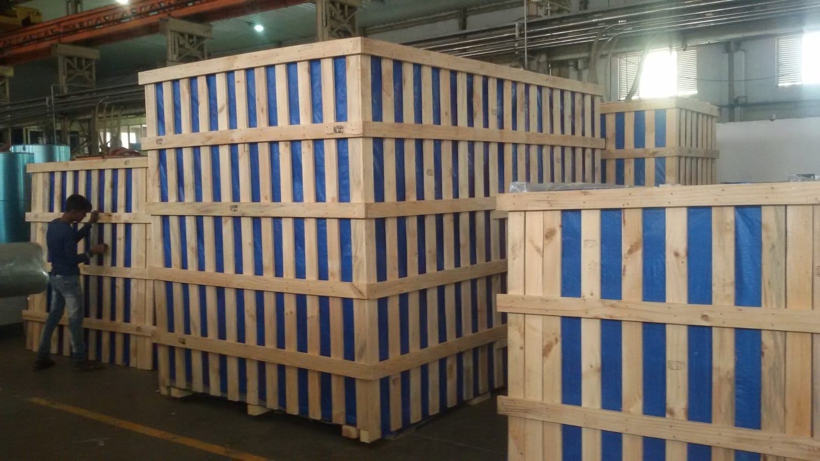 Wooden Box with Blue Cover